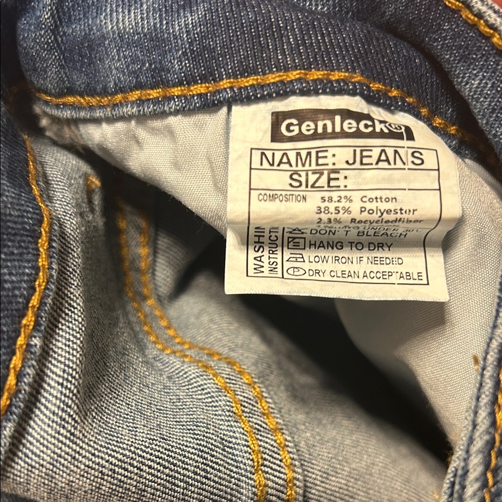 🎟️GENLECK size 6 NWT Wide Leg High-Rise Jeans in Dark Blue stretch capri baggy - Picture 9 of 9
